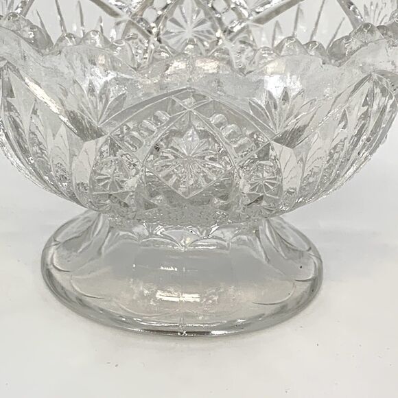 Bryce Higbee 2.25" Footed Bowl Dish Madora Arrowhead Oval Clear EAPG - Picture 11 of 11